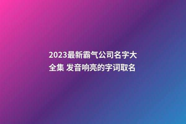 2023最新霸气公司名字大全集 发音响亮的字词取名-第1张-公司起名-玄机派